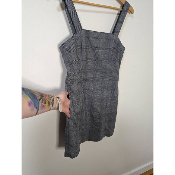 Abercrombie & Fitch Gray Plaid Square Neck Mini Dress - Size S - Picture 4 of 9